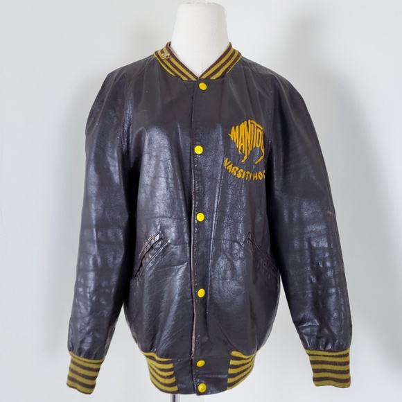 70's Manitoba Bison's varsity jacket hockey memorabilia coat bomber - Picture 7 of 13